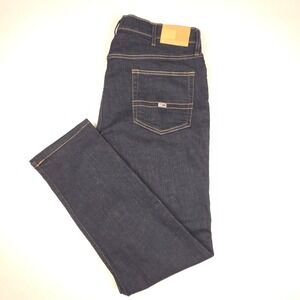 Tommy Hilfiger Mens Jeans 38x32‎ Straight Slim-Fit Dark Wash Stretch Blue Denim